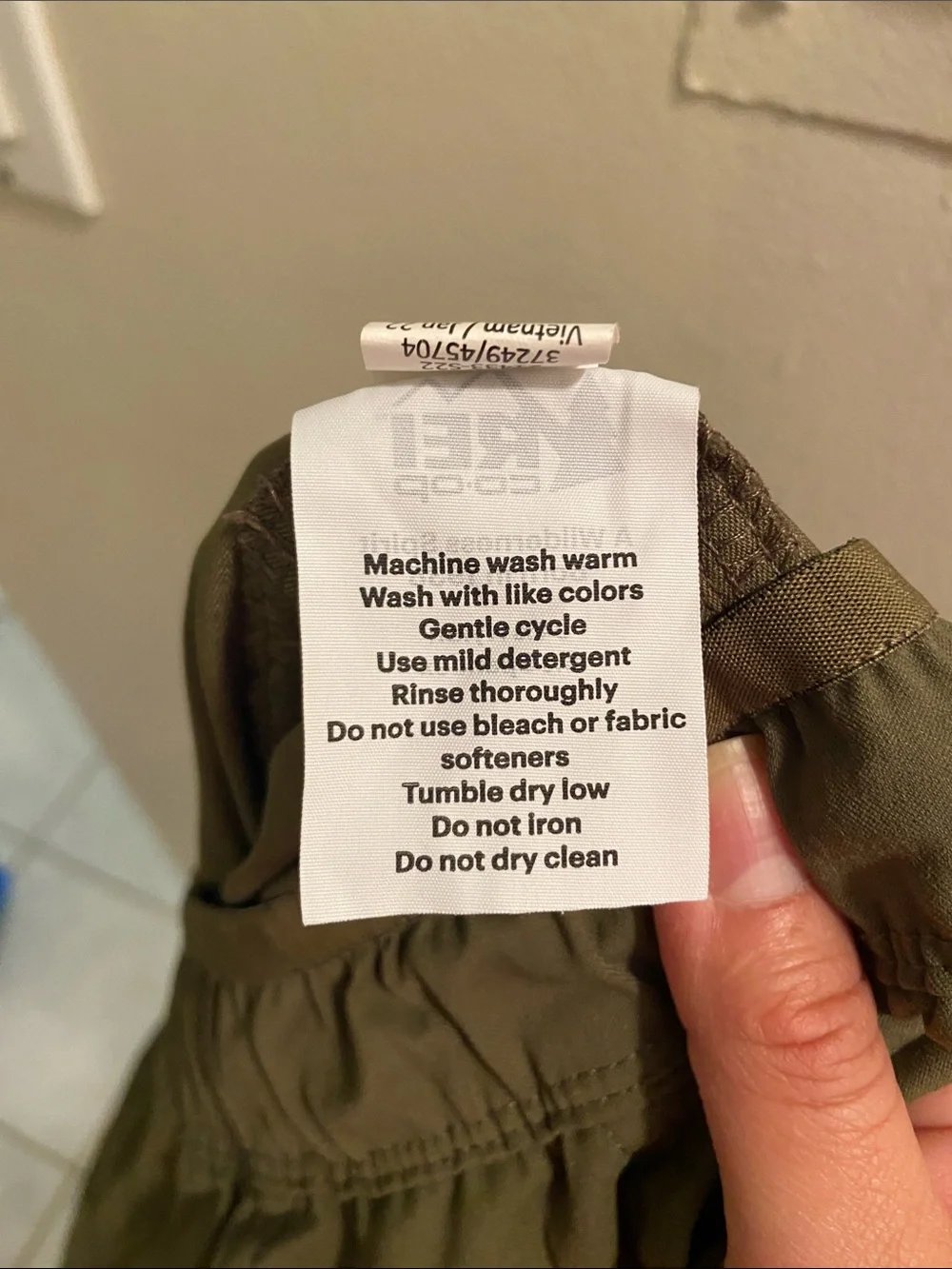 REI Olive Green Kids Cargo Pants with Elastic Waist